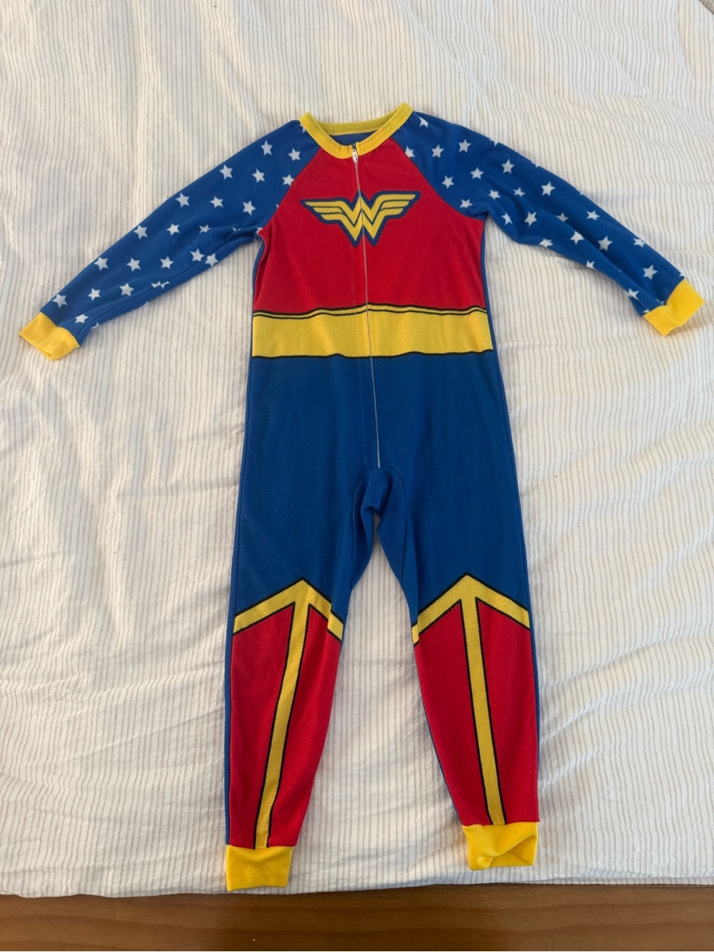 DC Wonder Woman Kids Red, Blue & Yellow Onesie Costume